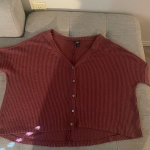 Wild fable button up cropped sweater